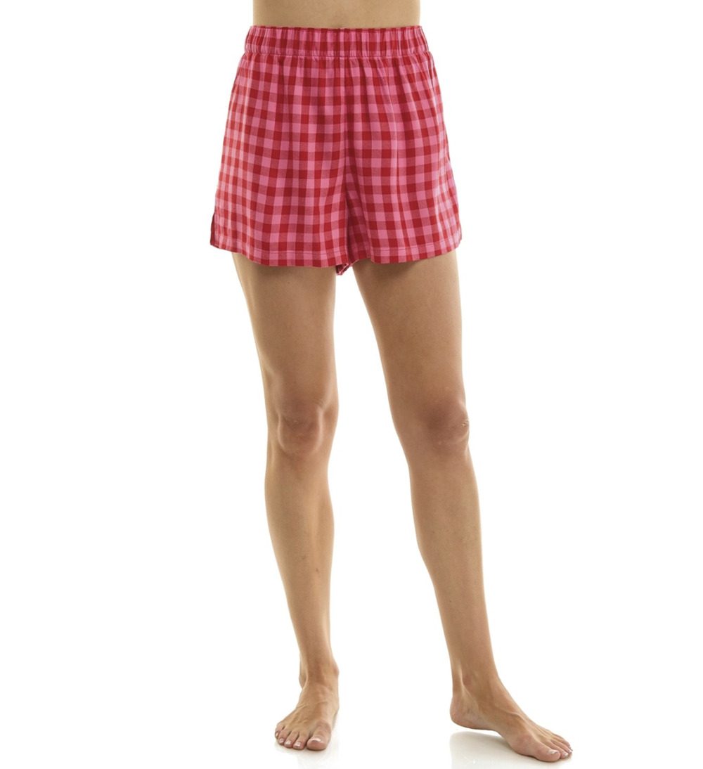 Roudelain Women Boxer Short Contrast Waistband Gabriella Gingham/Red Size S